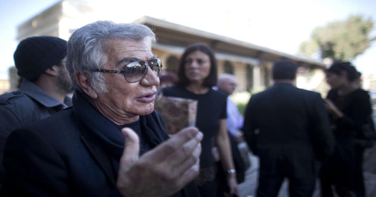 richest designers Italian designer Roberto Cavalli in seen following a press conference