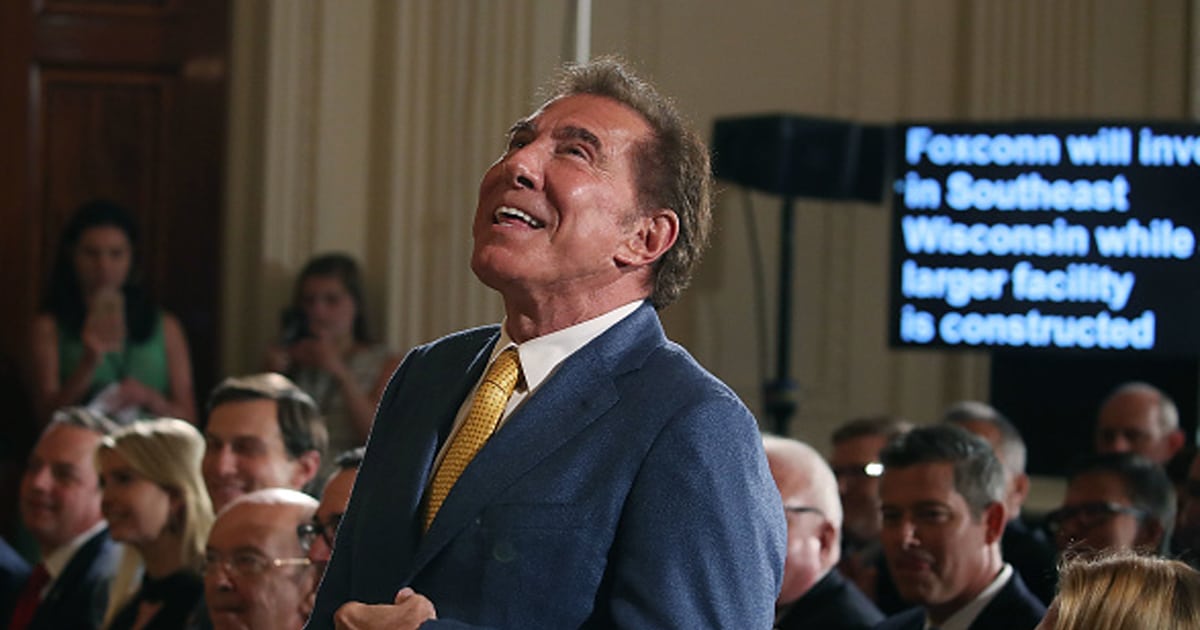 steve wynn is acknowledged at a news conference held by U.S. President Donald Trump 