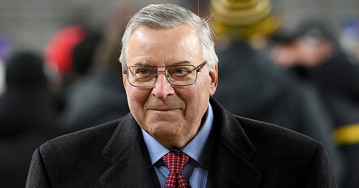 Terry Pegula walks the sideline during warmups before the game against the Pittsburgh Steelers