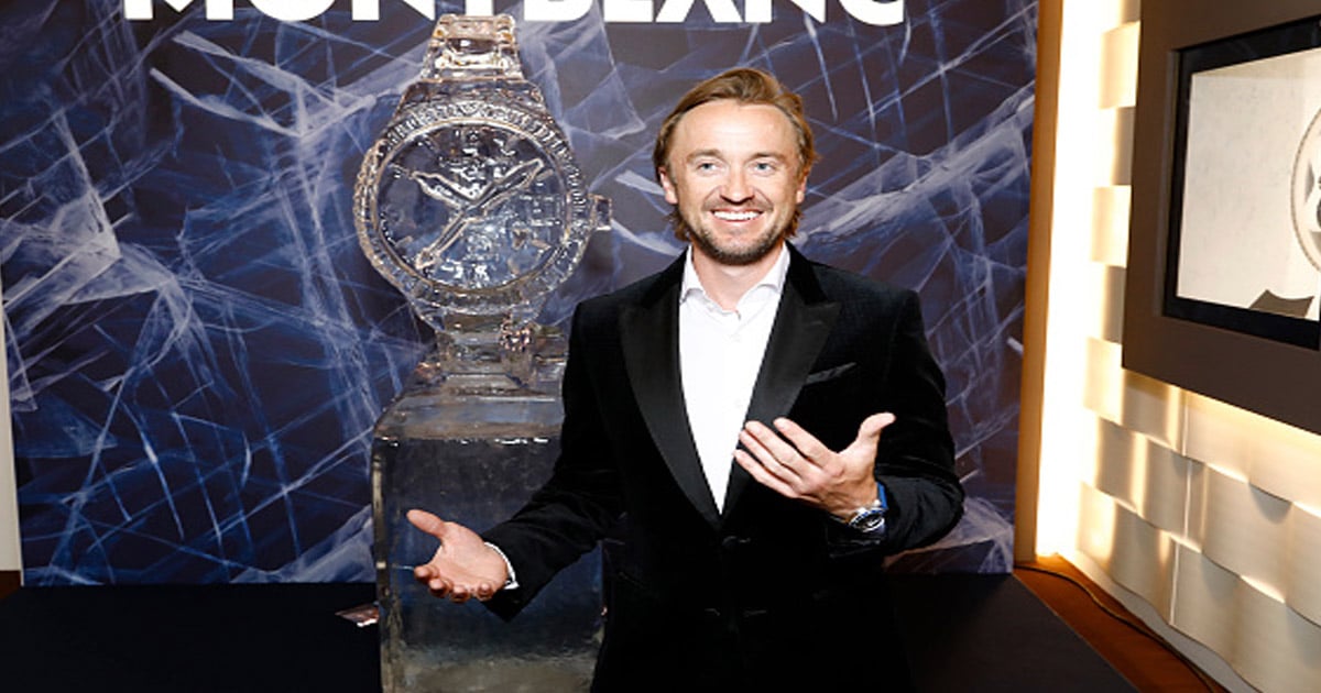 Tom Felton attends the photocall for "Montblanc" during Watches And Wonders 2022