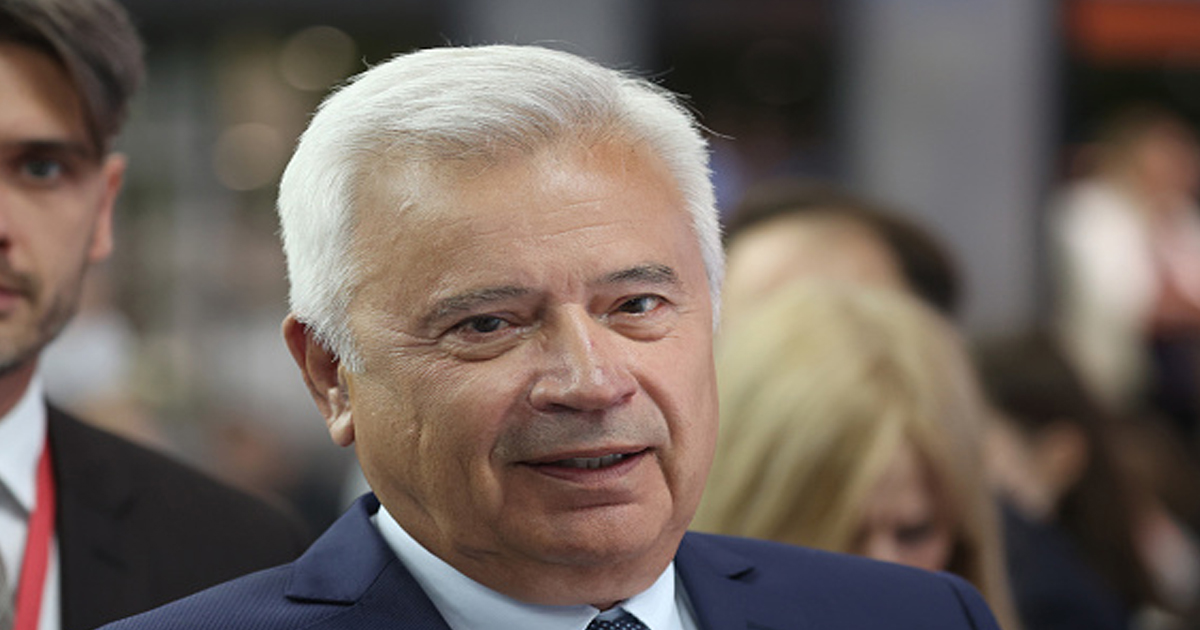 Vagit Alekperov speaks between panel sessions on day two of the St. Petersburg International Economic Forum 