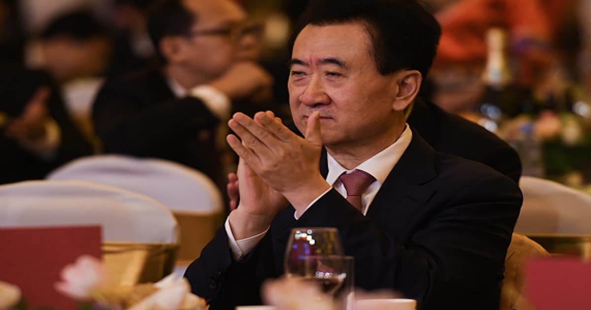 richest real estate agents wang jianlin seen during the 5th UCI Cycling Gala