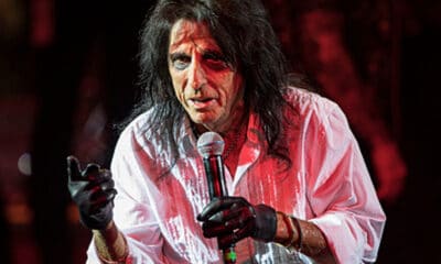 Alice Cooper and friends perform on stage during the finale of Alice Cooper's 19th Annual Christmas Pudding Fundraiser
