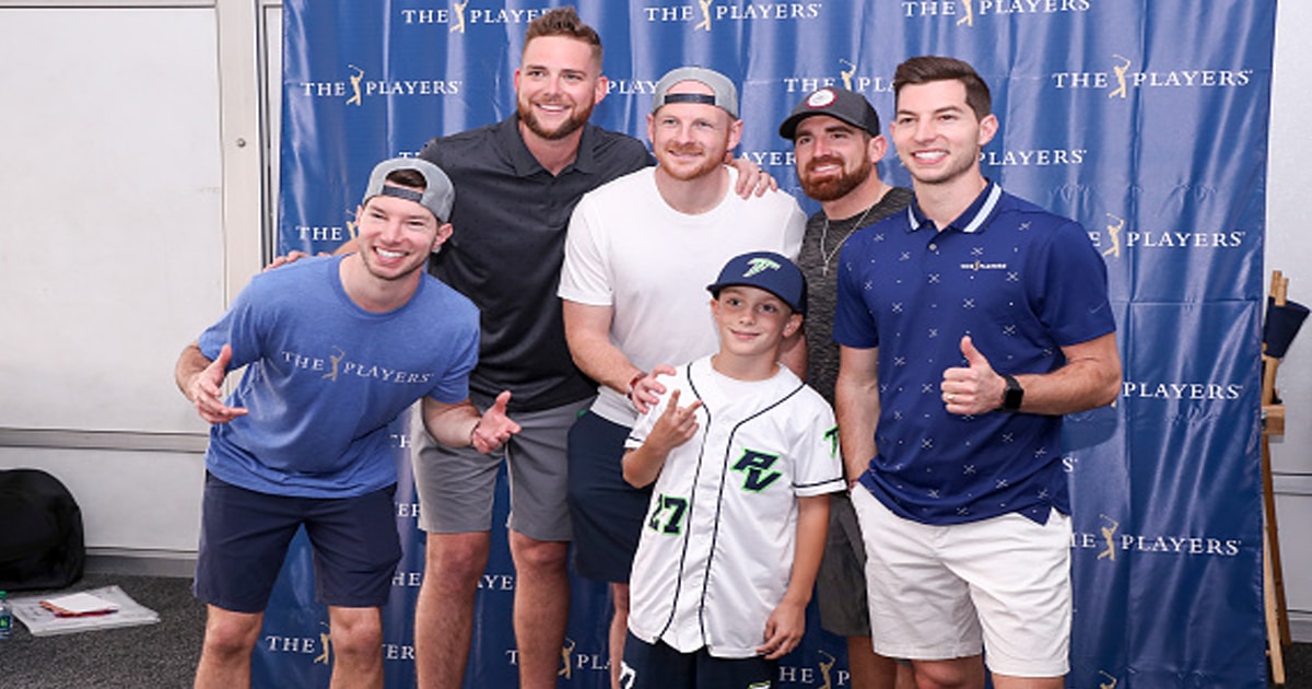 Dude Perfect doing a meet and greet at Dyes Pavilion on 16 prior to THE PLAYERS Championship