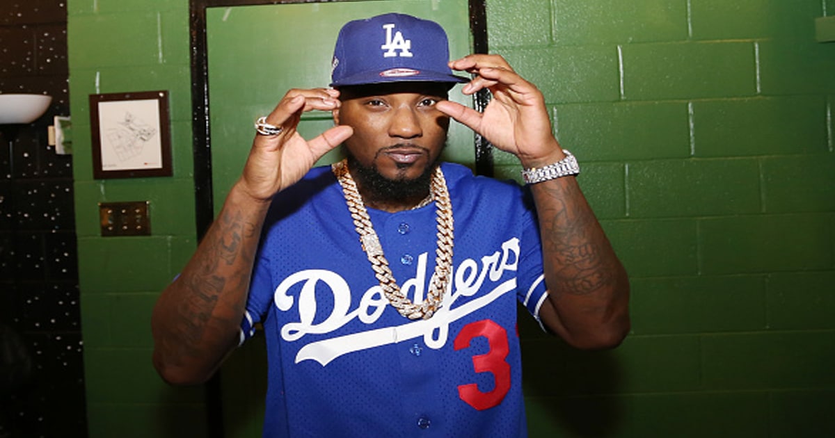 Rap artist Young Jeezy poses for a photo backstage following his performance in his home town at The Tabernacle