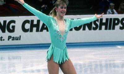 Figure Skater Tonya Harding of the United States competes in the U.S. Figure Skating Championships circa 1991
