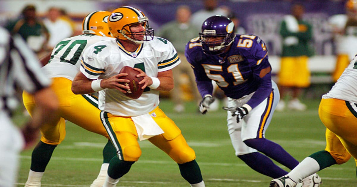 Brett Favre in a season conference game against the Minnesota Vikings