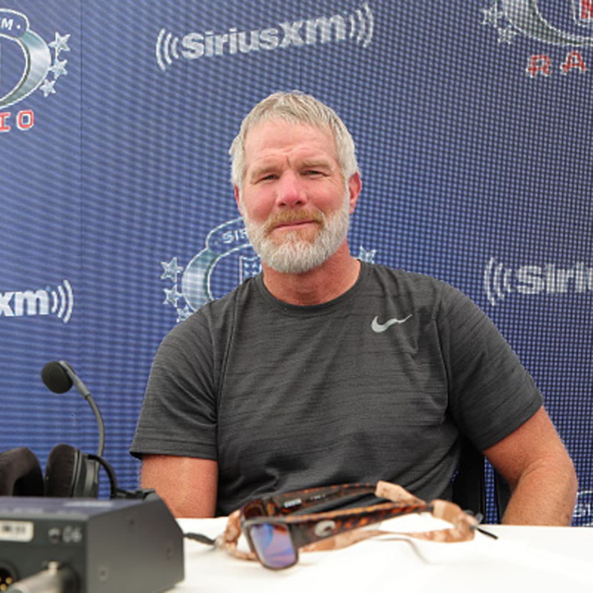 Former NFL player Brett Favre attends day 3 of SiriusXM At Super Bowl LVI