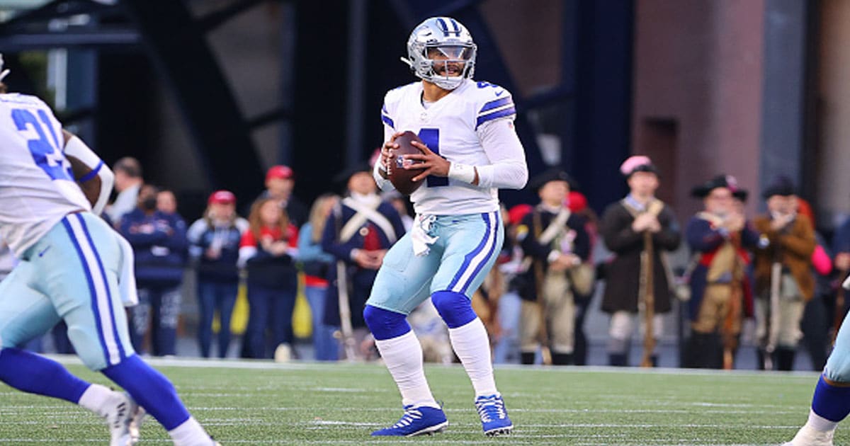 Dak Prescott (4) during the National Football League game between the New England Patriots and the Dallas Cowboys