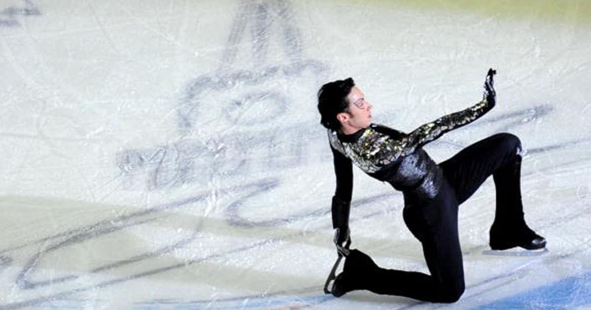 Johnny Weir of the United States performs during the exhibition at the ISU Grand Prix 