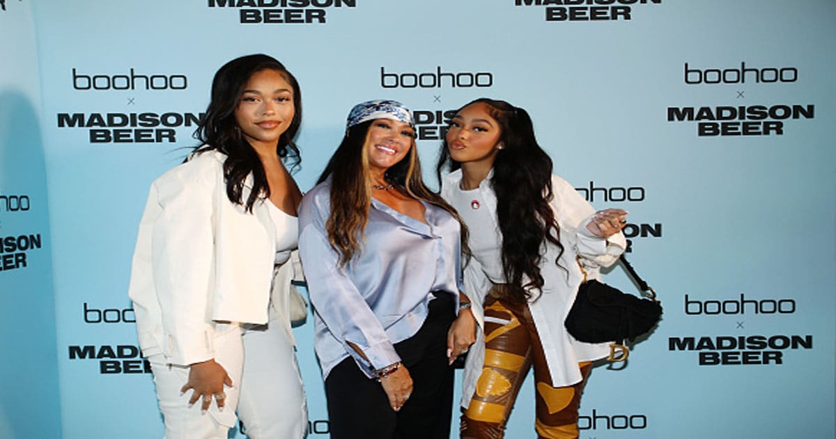 (L-R) Jordyn Woods, Elizabeth Woods and Jodie Woods attend boohoo x Madison Beer Launch Event