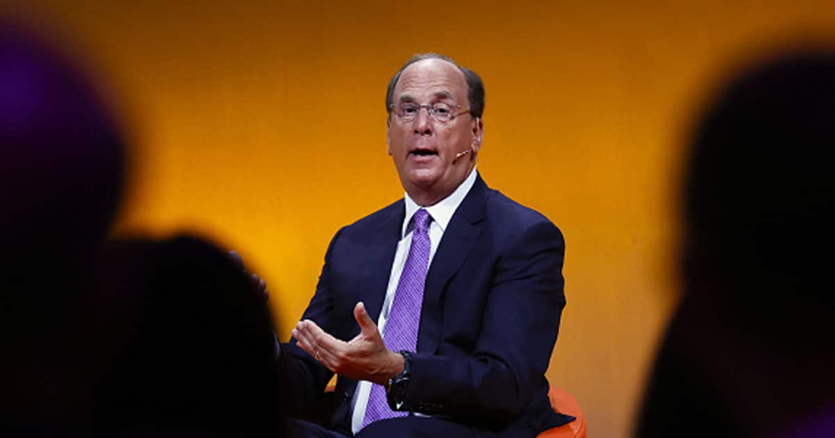 Larry Fink speaks at the Handelsblatt Banking Summit in Frankfurt, Germany