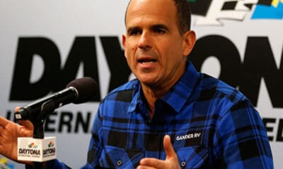 Marcus Lemonis speaks during a press conference prior to practice for the NASCAR Gander Outdoor Truck Series
