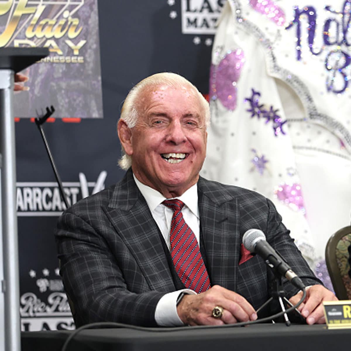 Ric Flair attends a press conference where July 31rst is declared “Ric Flair Day”