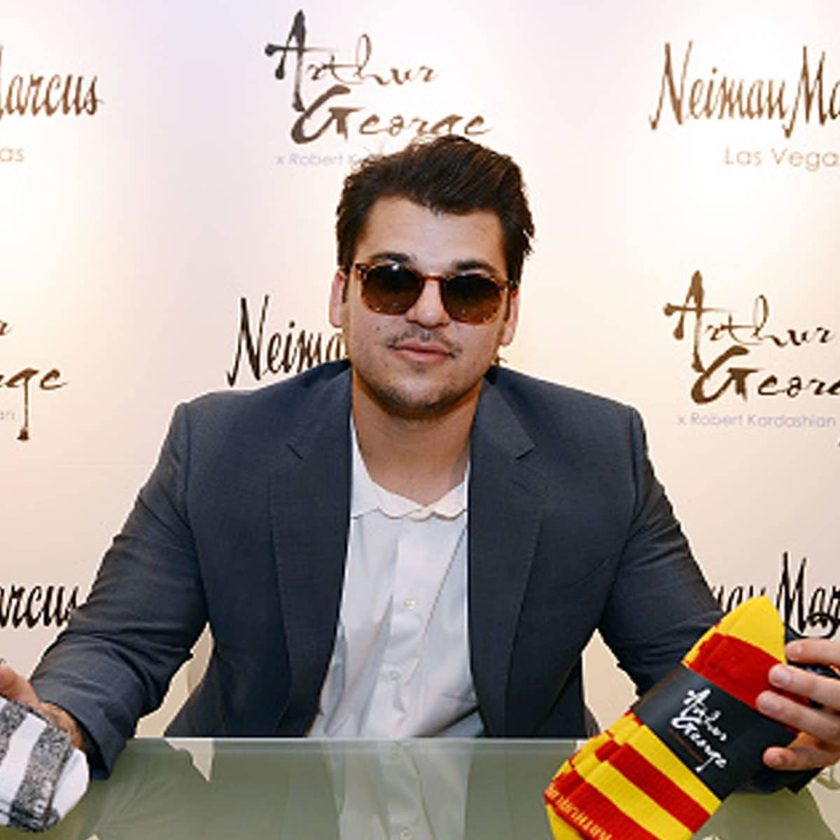 Rob Kardashian during his new Arthur George by Rob Kardashian sock collection unveiling