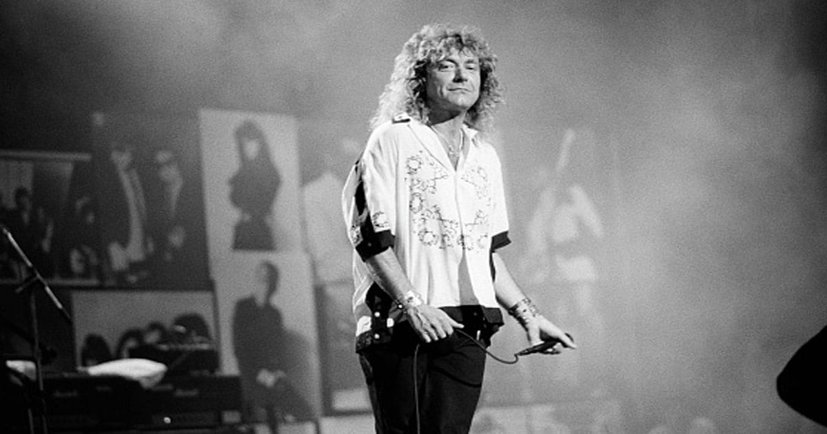 Robert Plant, of the band Led Zeppelin, performs on stage during the 40th anniversary tribute to Atlantic Records