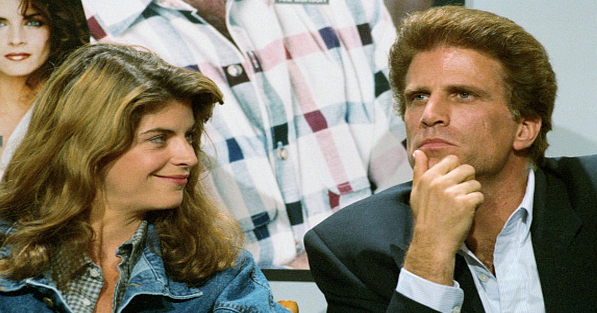 Actor Ted Danson ponders a question from the media as he and Kirstie Alley answer questions