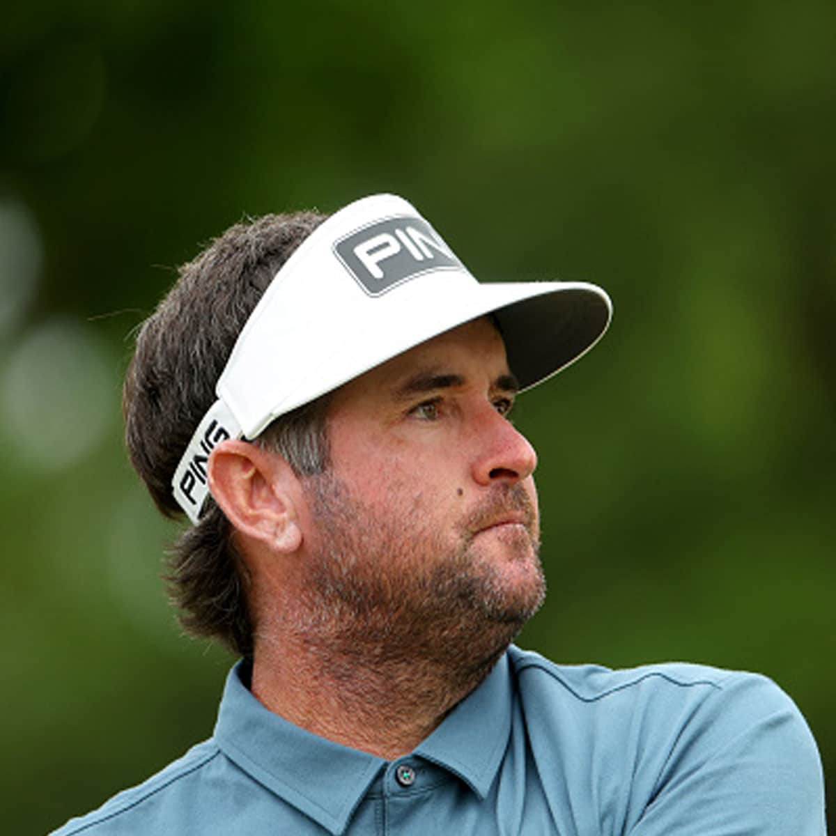 Bubba Watson of the United States reacts on the fourth tee during the final round of the 2022 PGA Championship