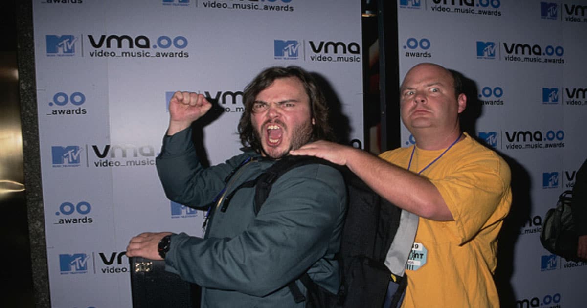 Jack Black and American actor and comedian Kyle Gass) attend the 2000 MTV Video Music Awards