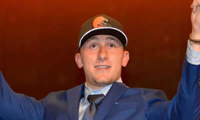 Johnny Manziel (QB) of Texas A&M is drafted 22nd by the Cleveland Browns during the first round of the NFL Draft