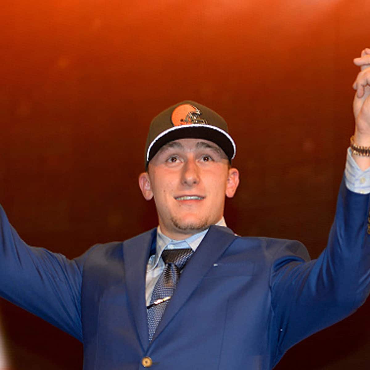 Johnny Manziel (QB) of Texas A&M is drafted 22nd by the Cleveland Browns during the first round of the NFL Draft