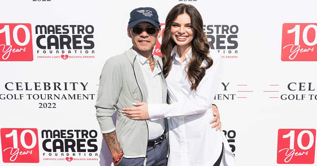 (L-R) Marc Anthony and Nadia Ferreira attend the 2022 Maestro Cares Foundation's Celebrity Golf Tournament