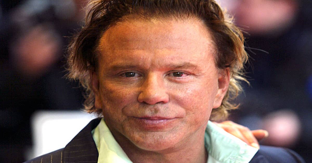 Mickey Rourke arrives at the Empire Cinema in Leicester Square, 23 May 2005 for the UK premiere of the film Sin City in London