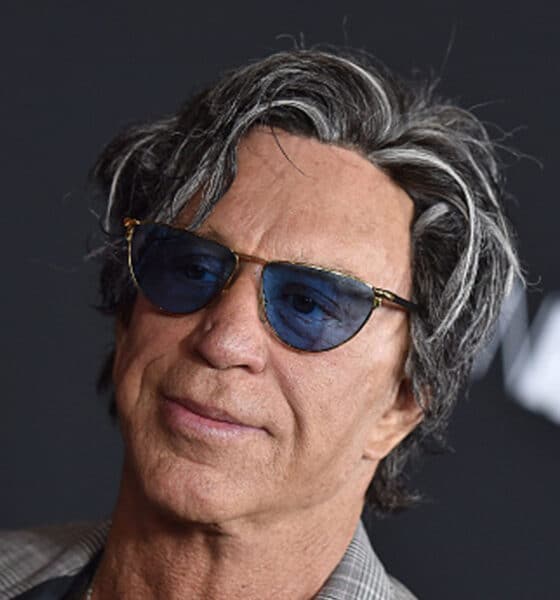 Mickey Rourke arrives at the premiere of Open Road's 'Triple 9' at Regal Cinemas L.A.