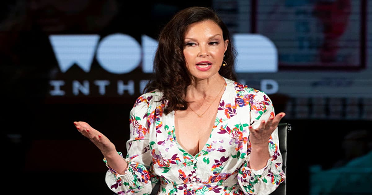Ashley Judd speaks during the "Feminism: A Battlefield Report" session at the 10th Anniversary Women In The World Summit